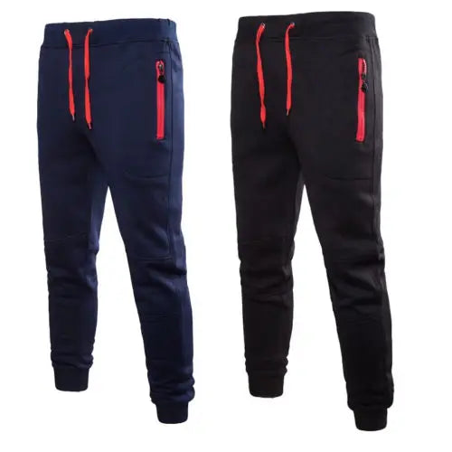 Mens Sports Running Pants With Zipper Pockets Elasticity Long Trousers Tracksuit Fitness Workout Joggers Training Gym Sweatpants