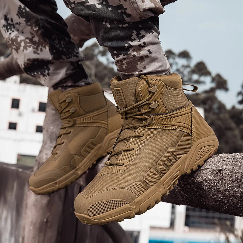 Men's Military Boot Mens Combat Ankle Boot Tactical Army Boot Male Shoes Work Safety Shoes Motocycle Boots Big Size 39-47