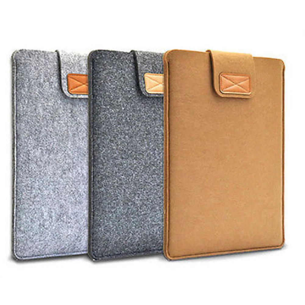 Felt Sleeve Slim Tablet Case Cover Bag for MacBooks Air Pro 11 13 15 Inch Solid Color Tablet Storage Bag