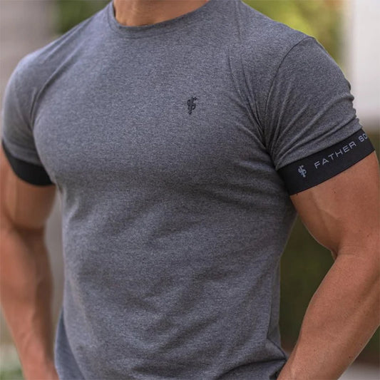 Running Shirt Men Short Sleeve Sport Workout Training Tshirt Tops Male Fitness Gym Shirt Men Male Sportswear Summer Mens T-shirt