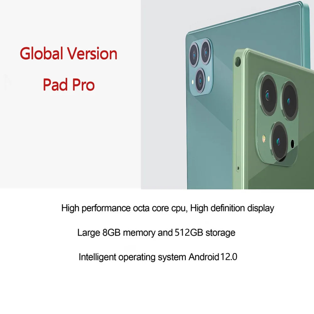 2024 Global Version Tablets New 10.1 Inch Octa Core 8GB RAM 256GB ROM Android 12 Google Play 4G Phone Call 5G WiFi Tablet PC