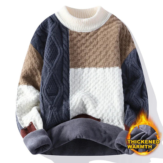 Winter 2023 New Half Turtleneck Sweater Teenagers Thickened Mid-collar Bottom Knit Sweaters Men's Loose Tide Mens Clothes
