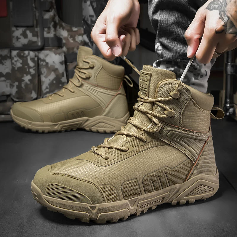 Men's Military Boot Mens Combat Ankle Boot Tactical Army Boot Male Shoes Work Safety Shoes Motocycle Boots Big Size 39-47