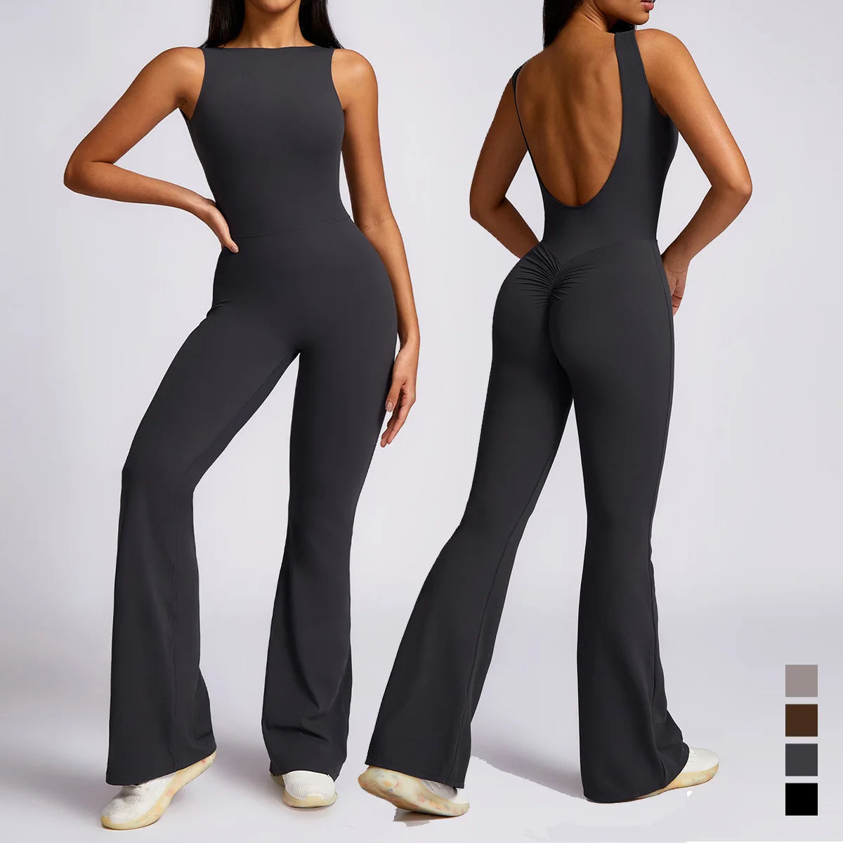 Yoga Jumpsuit Women Fitness Sports Overalls Gym Clothing Set Dancewear Pilates Workout Clothes Outfit Flared Trousers Activewear