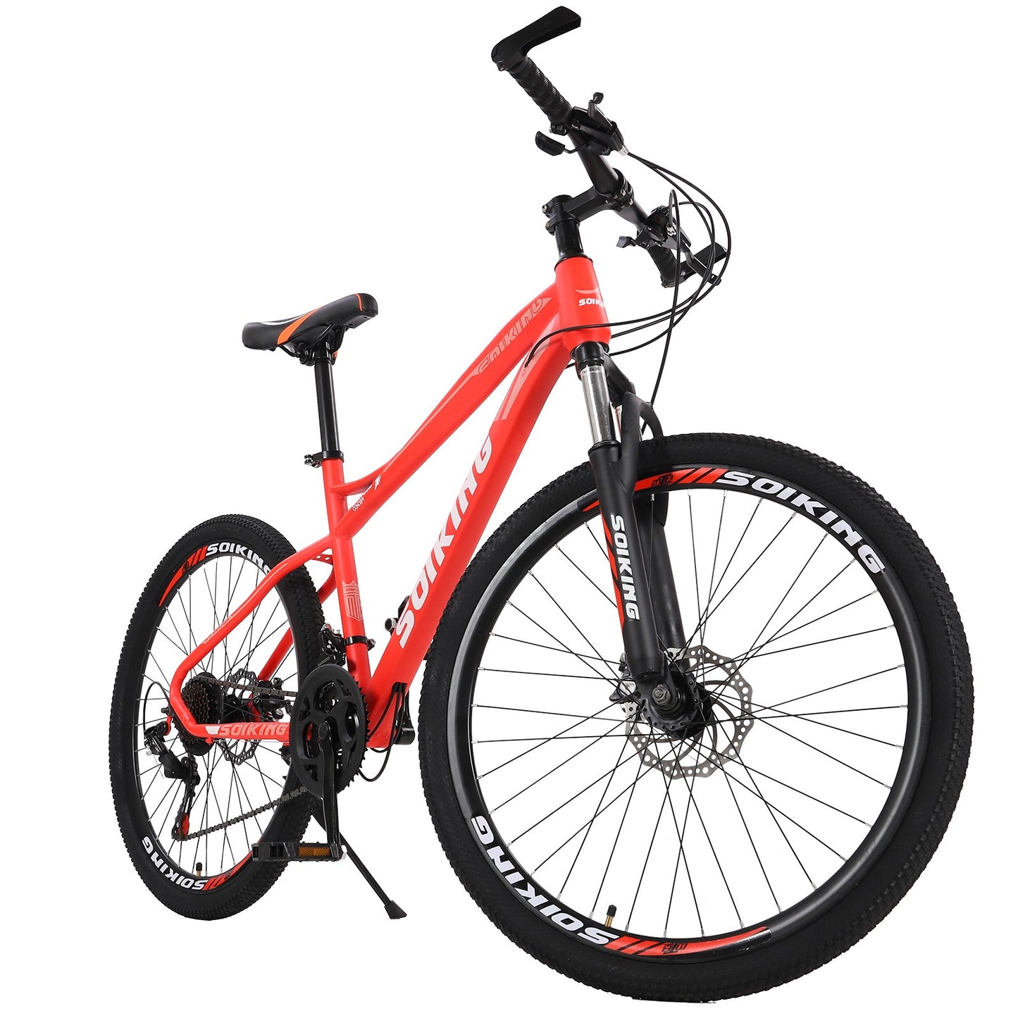 26 Inch Mountain Bike With 21 Speed Dual Disc Brakes Full Suspension Non-slip