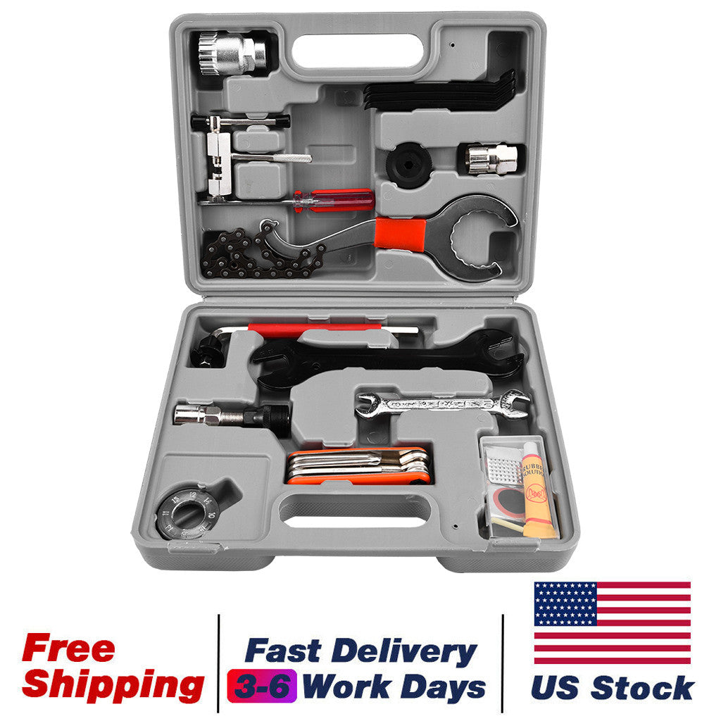 Universal Bicycle Home Mechanic 25pc Tool Kit Set Repair With A Case US Stock