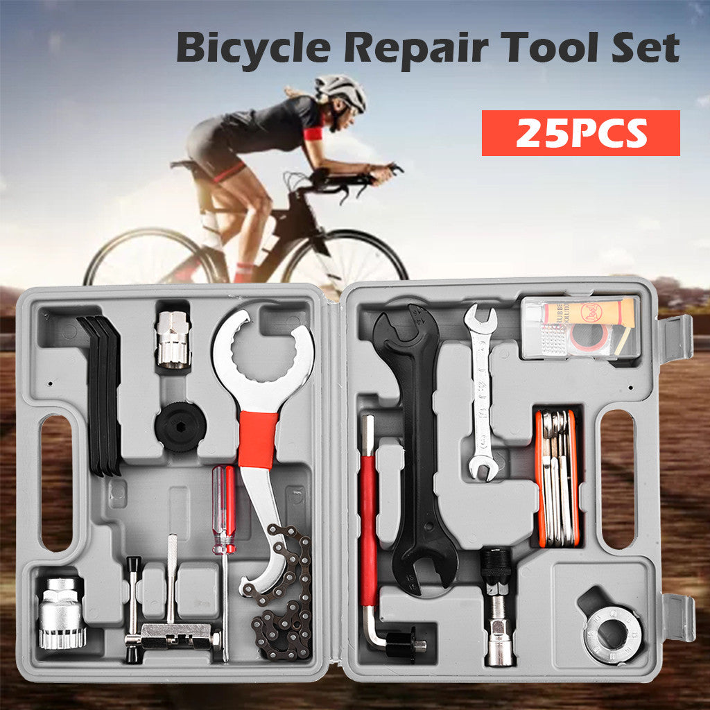 Universal Bicycle Home Mechanic 25pc Tool Kit Set Repair With A Case US Stock