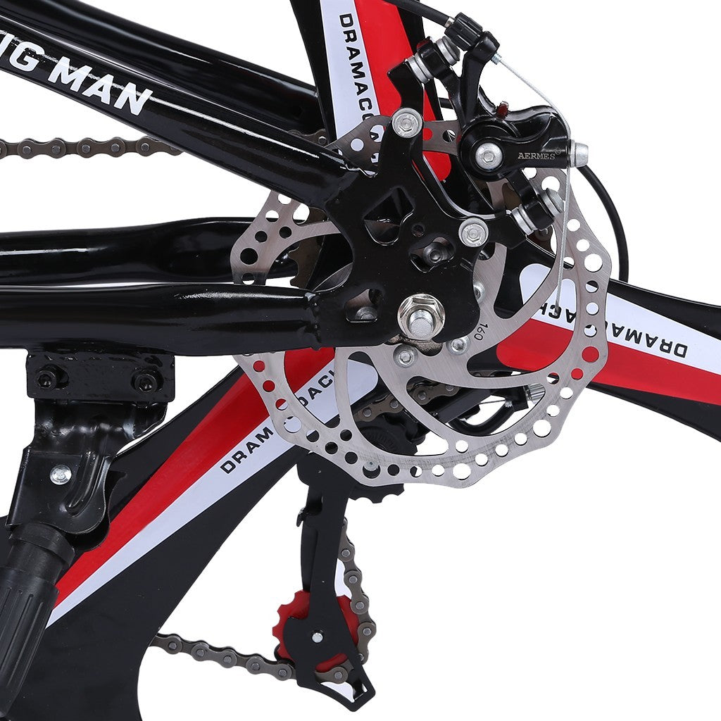 26in Folding Mountain Bike Shimanos 21 Speed Bicycle Full Suspension MTB Bikes