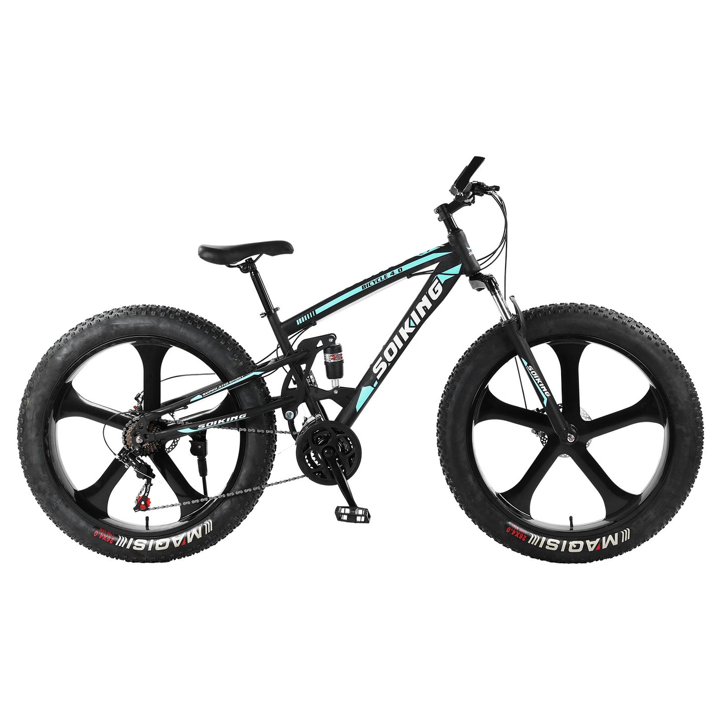 26-Inch 21-SpeedHigh-Carbon Steel Frame, Beach And Snow Fat Tire Mountain Bike