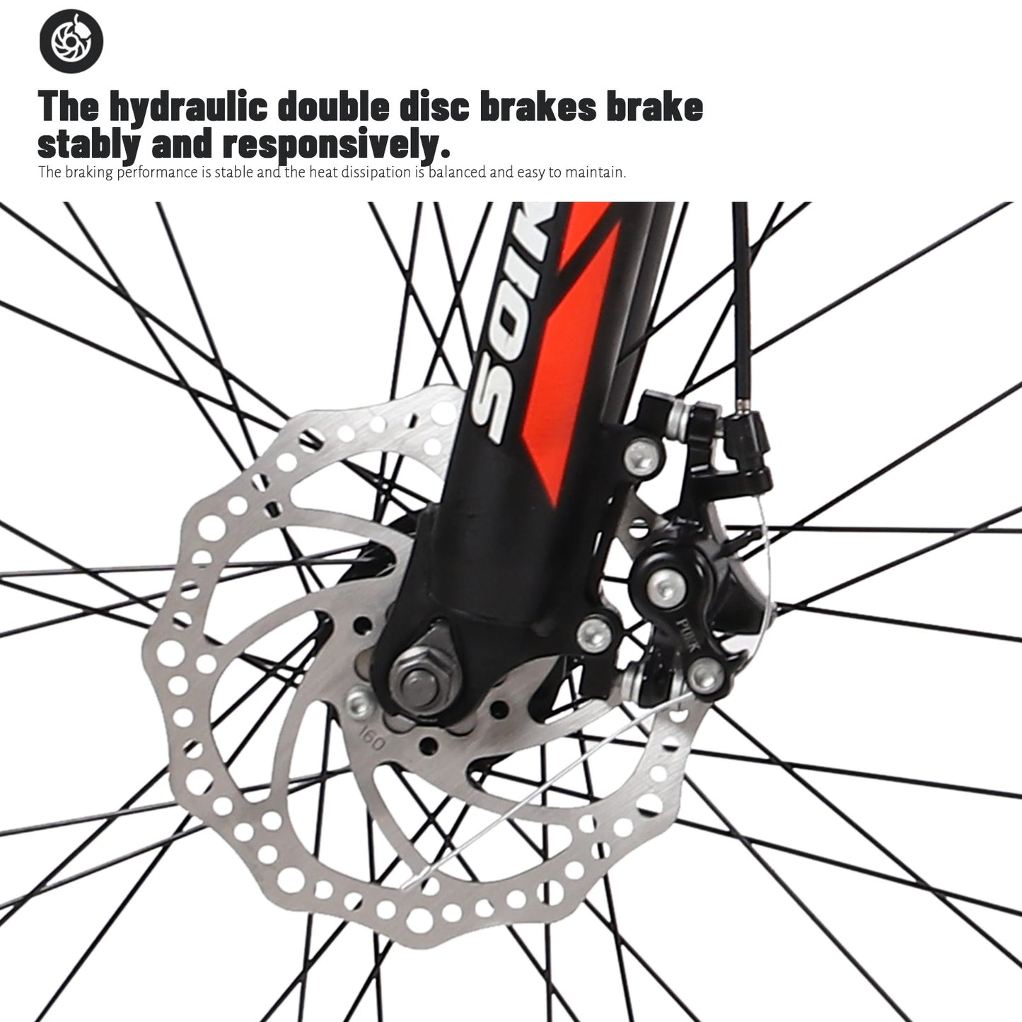 26 Inch Mountain Bike With 21 Speed Dual Disc Brakes Full Suspension Non-slip