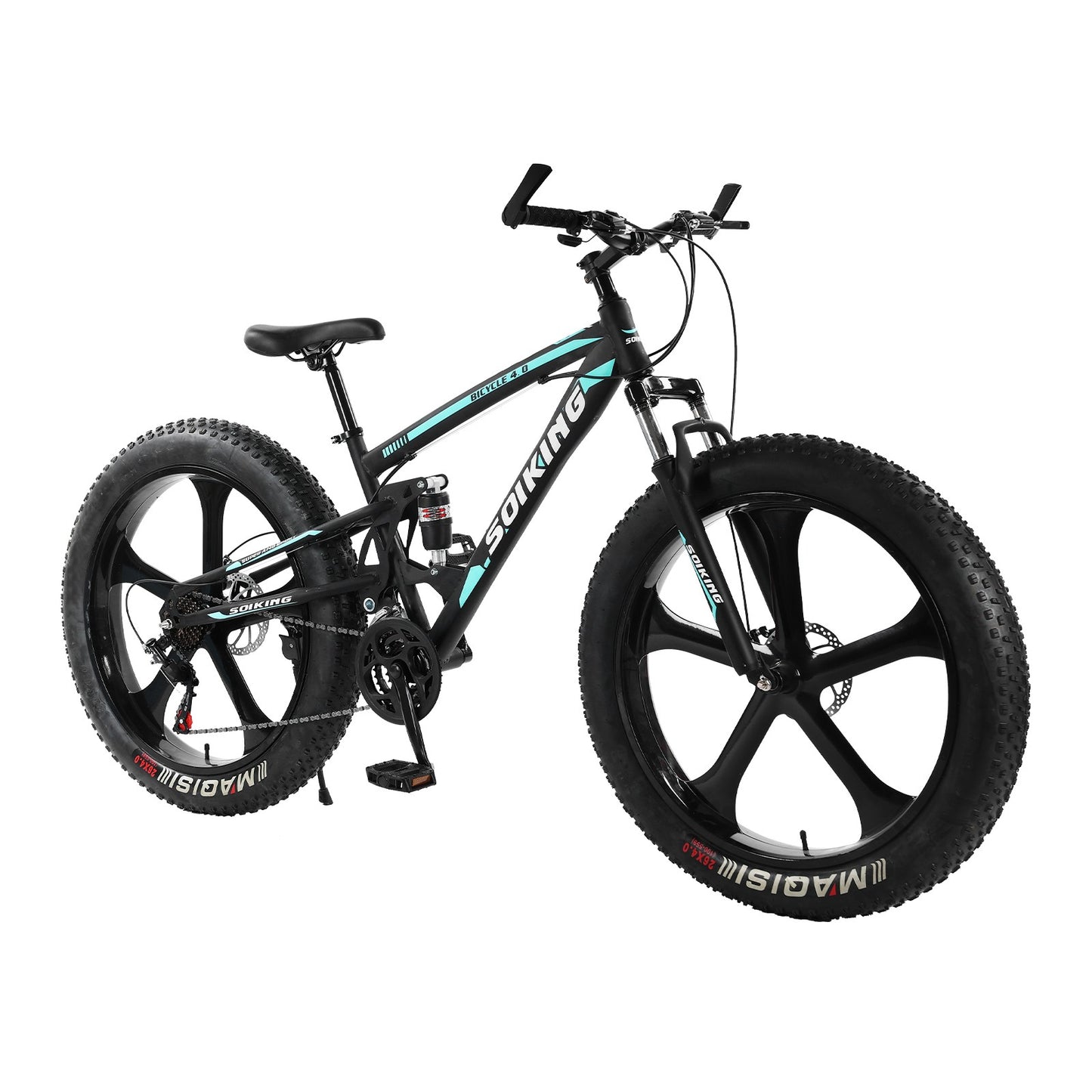 26-Inch 21-SpeedHigh-Carbon Steel Frame, Beach And Snow Fat Tire Mountain Bike