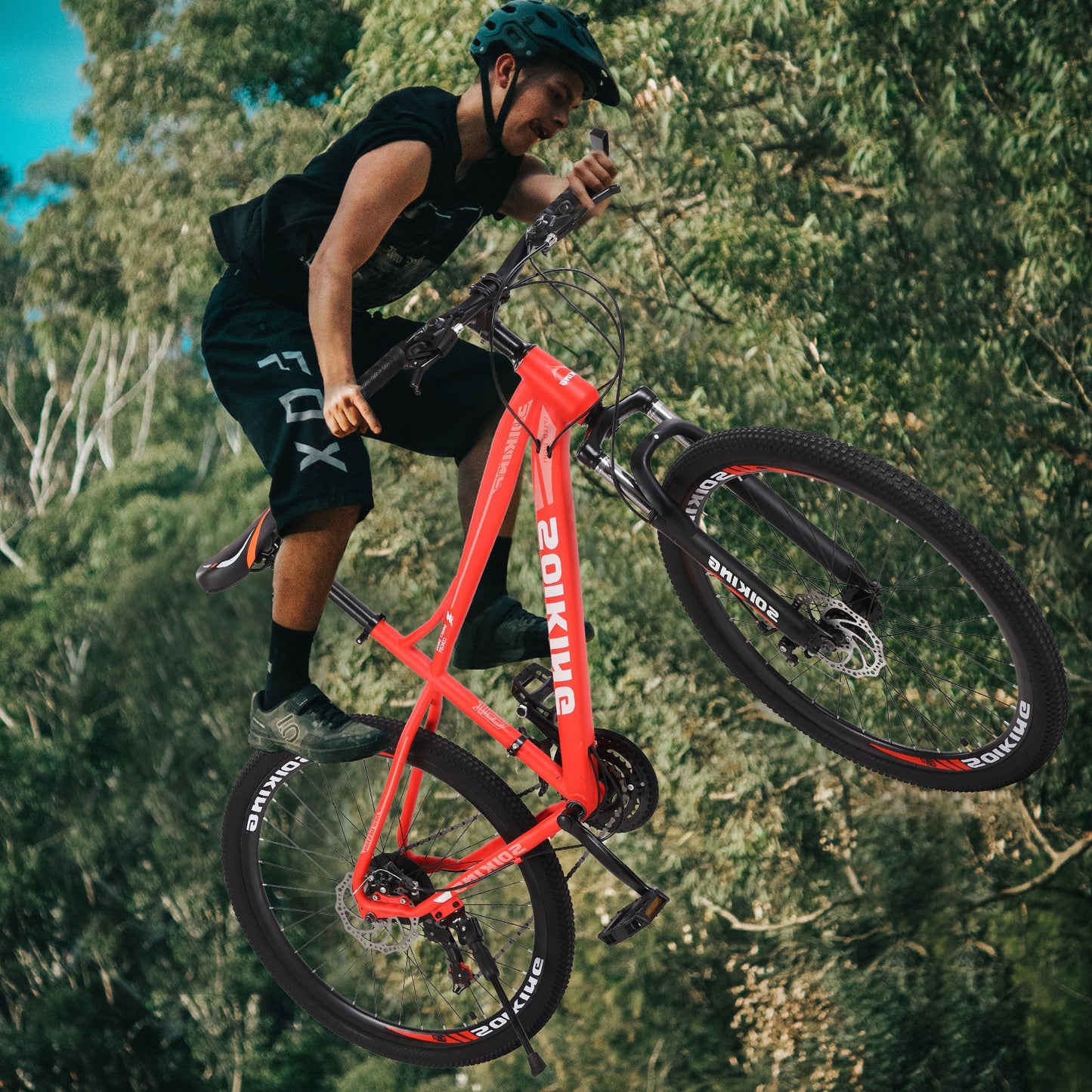 26 Inch Mountain Bike With 21 Speed Dual Disc Brakes Full Suspension Non-slip